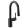 Moen Align Matte Black One-Handle Pulldown Bar Faucet Featuring Reflex Docking System, Island Kitchen Sink Faucet with Sprayer, Modern Single Hole Kitchen Faucet, 5965BL