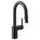 Moen Align Matte Black One-Handle Pulldown Bar Faucet Featuring Reflex Docking System, Island Kitchen Sink Faucet with Sprayer, Modern Single Hole Kitchen Faucet, 5965BL