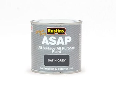 Rustins Quick Dry ASAP All Surface All Purpose Paint Satin Grey 250ml