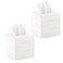 Ilyapa Rustic Wood Tissue Box Cover, Square - White, 2 Pack, Farmhouse