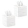 Ilyapa Rustic Wood Tissue Box Cover, Square - White, 2 Pack, Farmhouse