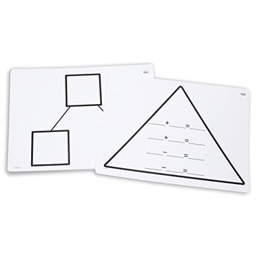 Didax Educational Resources Write-On/Wipe-Off Fact Family Triangle Mats: Addition Math Resource