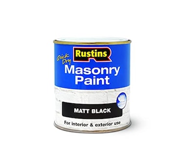 Rustins Quick Dry Masonry Paint Matte Black 500ml