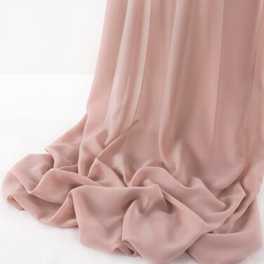 MLMW Chiffon Fabric by the Yard Sheer Fabric for Draping,Dusty Rose