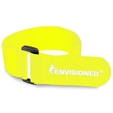 ENVISIONED Reusable Cinch Straps 2" x 100" - 2 Pack - Hook and Loop Straps ,Neon Yellow
