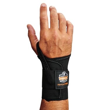 Ergodyne 70014 ProFlex 4000 Single Strap Wrist Support, Black - Medium, Left Hand