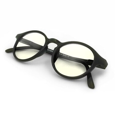 JS Blue Light Blocking Glasses, Mana Round Black Frame, LCD Lens