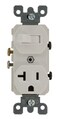 Leviton 20 Amp, 120 Volt, Duplex Style Combination Single Pole Switch/Receptacle, Grounding, 5335-W, White