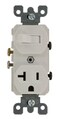 Leviton 20 Amp, 120 Volt, Duplex Style Combination Single Pole Switch/Receptacle, Grounding, 5335-W, White