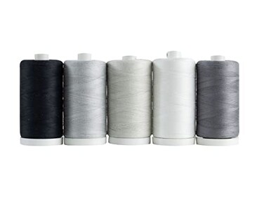 Connecting Threads 100% Cotton Thread Sets - 1200 Yard Spools ,Set of 5 - SaltPepper