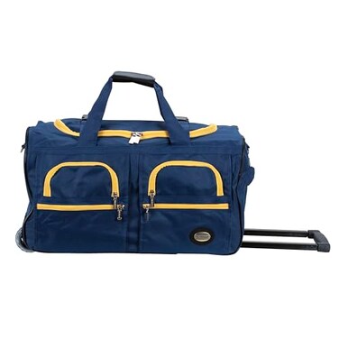 Rockland 22" Polyester Rolling Duffel Bag, Navy