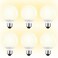 TORCHSTAR 6-Pack G25 LED Light Bulbs, 5W 450LM, Dimmable, 3000K