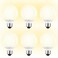 TORCHSTAR 6-Pack G25 LED Light Bulbs, 5W 450LM, Dimmable, 3000K