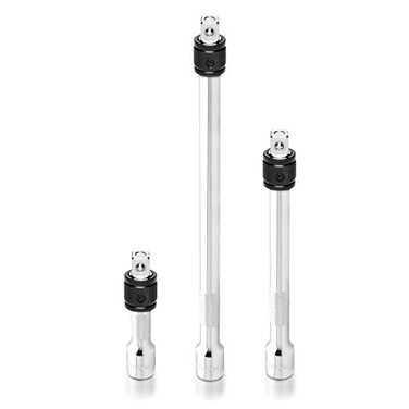 NEIKO 00295A 3/8" Drive Locking Extension Bar Set, 3 Piece, 3", 6", 10", Remove Sockets and Sparkplugs, Cr-V, Silver