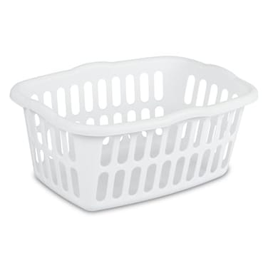 Sterilite 12458012 1.5 Bushel/53 Liter Rectangular Laundry Basket, White ,Pack of 12