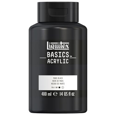 Liquitex BASICS Acrylic Paint, 13.5-oz Bottle, Mars Black