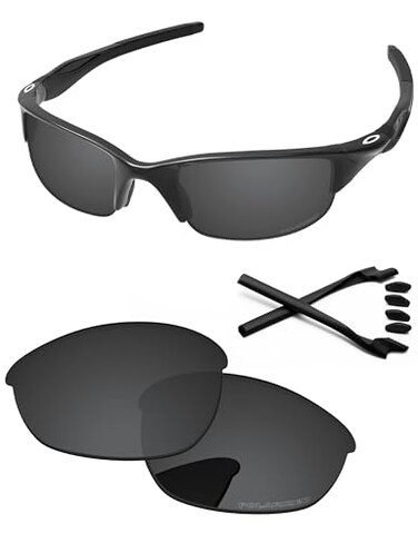 PapaViva Replacement LensesRubber Kits for Oakley Half Jacket 2.0 OO9144 62mm Sunglass Solid Black Polarized