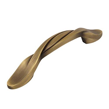 Cosmas 25 Pack 9009BAB Brushed Antique Brass Twist Pull 3 Inch Hole Centers