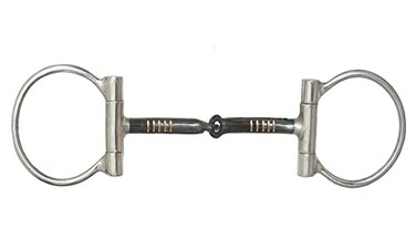 AJ Tack Dee Ring Smooth Snaffle Bit, Curved Sweet Iron, 5 in