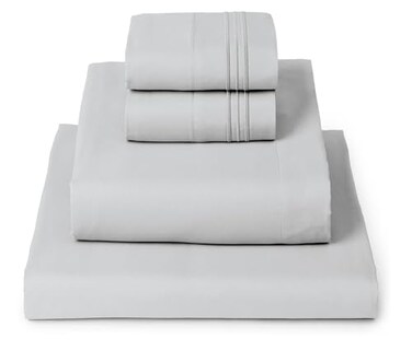 Mellanni Iconic 4-Piece, Ultra Soft Sheet Set ,Queen, Light Gray