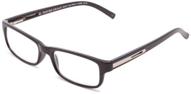 Foster Grant Men's Brandon Rectangle Reading Glasses, Shiny Black,2.5