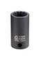 SUNEX Tools 3/8 in. Drive 15mm 12-Point Semi-Deep Impact Socket, CR-MO Steel, Model 315MZRD