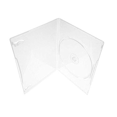 Maxtek 7mm Slim Clear Single CD/DVD Case, 50 Pieces Pack.
