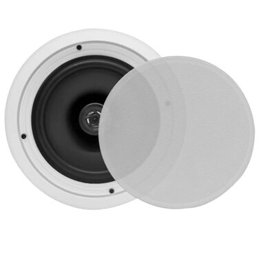 Pyle PDIC81RD Flush Mount in-Ceiling Wall Speakers, White, 8 in, 4-Pack