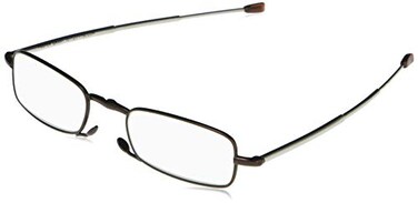 Foster Grant Gideon Rectangular Reading Glasses, Brown/Transparent, 64 mm,1.50