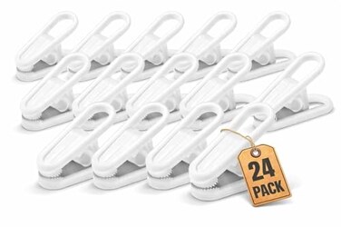 1InTheHome Multi-Purpose Hanger Clips ,24 CountWhite