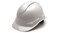 PYRAMEX Ridgeline Cap Style Hard Hat, Vented, 4-Point Ratchet Suspension, Shiny White Graphite Pattern