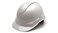 PYRAMEX Ridgeline Cap Style Hard Hat, Vented, 4-Point Ratchet Suspension, Shiny White Graphite Pattern