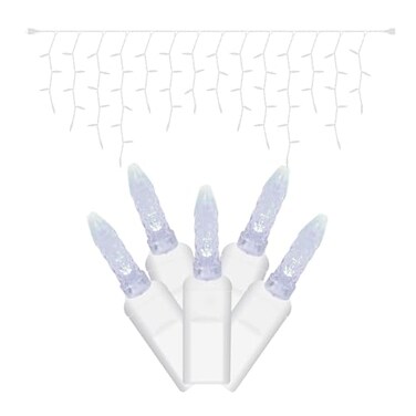 Vickerman 70 Light Cool White M5 Twinkle Light Set on White Wire