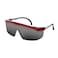 Sellstrom Lightweight, Scratch Resistant Protective Eyewear Safety Glasses with Adjustable Temples, Smoke Lens, Red/White/Blue Frame, S76771