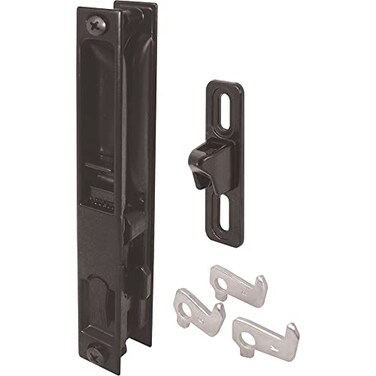 Prime-Line MP1043 Sliding Door Flush Handle Set, Black Diecast ,1 Set
