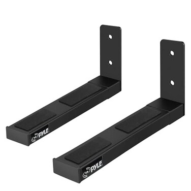 Pyle Adjustable Speaker Wall Mount Brackets - 2 Pack Extendable Steel Arms for Center Channel, Small or Large SpeakersSoundbars - 110 lbs Capacity, 6.7-11.8" Depth - Includes Mounting Hardware