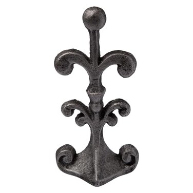 Comfify Silver with Black Fleur De Lis Cast Iron Door Stop“ 4x3.5x7.75