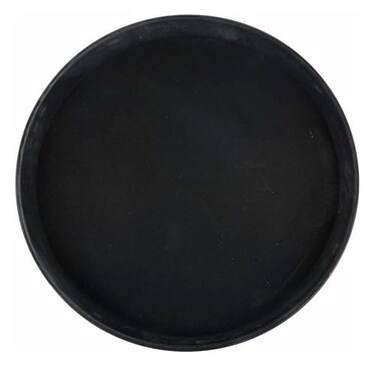 Winco 16" Black Easy Hold Rubber Lined Plastic Tray