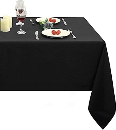 Obstal Rectangle Table Cloth, Black, 60 x 84 Inch