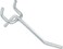 Allstar Performance ALL054 2" Long Peg Board Hook, ,Pack of 50