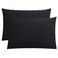 FLXXIE 2-Pack Microfiber Queen Pillow Cases, Envelope Closure, Black