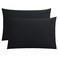 FLXXIE 2-Pack Microfiber Queen Pillow Cases, Envelope Closure, Black