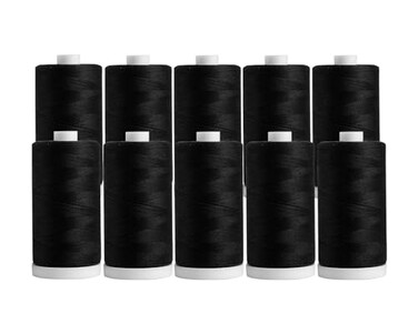Connecting Threads Black 100% Cotton Thread Set - 10 Spools