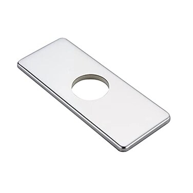 BWE 6-Inch Rectangular Deck Plate, Chrome, KitchenBathroom, 1 or 3 Hole