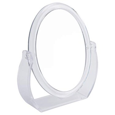 Bath Bliss Double-Sided Free-Standing Swivel Vanity MirrorRegular10Xs MagnificationMake-upShaving UseFreestandingTabletopRubberizedClear