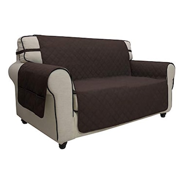 Easy-Going Waterproof Non-Slip Couch Cover, Medium Loveseat, Chocolate