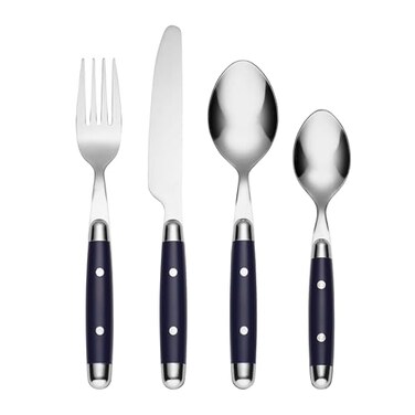 Cambridge Jubilee Blue 16-Piece 18/0 Silverware Set for 4, Flatware