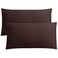 FLXXIE 2-Pack Microfiber King Pillow Cases, Envelope Closure, Dark Brown