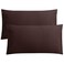 FLXXIE 2-Pack Microfiber King Pillow Cases, Envelope Closure, Dark Brown