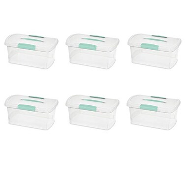 Sterilite Nesting ShowOffs Medium Storage Bins with LidsHandles, 6-Pack